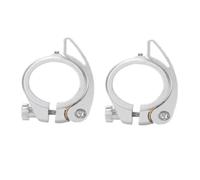 Pqahffowr 2Pcs Folding Bicycle Seat Pipe Clamp with Quick Release Lever on Behalf is Suitable Sp8 Pipe Clamp with 40.8mm, Silver