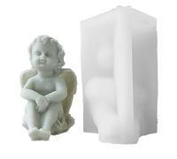 Pqahffowr 3D Angel Children Silicone Mold Lovely Winged Boys Abstract Mould DIY Gypsum Candle Making, A