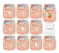 Pqahffowr 48PCS Happy Easter Note Cards Set Kit Bottle Shape Holiday Easter Cards Funny Retro Spring Note Card Easter Eggs Greeting Cards Set