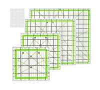 Pqahffowr 4pcs Quilting Ruler Square Acrylic Quilting Ruler Fabric Cutting Ruler Clear Mark Acrylic Ruler and Ironing Ruler A