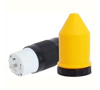 Pqahffowr 50AMP Twist Lock Plug Female with Protective Cover, 50 AMP Generator Connector, 125V/250V Generator Plug