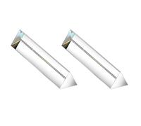Pqahffowr 6Inch Crystal Triangular Prism for Photography Effects Physics Teaching Light Spectrum Optics Kits 2Piece