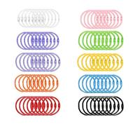 Pqahffowr 80Pcs Colorful Loose Leaf Binder Rings Book Rings Paper Rings for Index Cards Notebook Keychain Key Ring