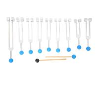 Pqahffowr 9 Pcs Tuning Forks Set with Hammers for Healing, Sound Therapy, Meditation, Yoga,Reliever Stress Easy to Use,Silver