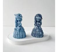 Pqahffowr A 3D Cute Candle Mold Silicone Doll Mold Cute Little Princess Doll Plaster Resin Soap Candle Making Kit Wedding Decor Handmade Gift