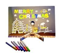 Pqahffowr Acrylic LED Luminous Draw Board Toy for Kids Anti Scratch Adjustable Erasable Letter Message Note Board Birthday Gift