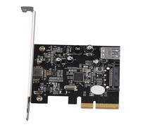 Pqahffowr Adapter Card PCI-E 4X to USB3.1 Expansion Card 10G Rear Adapter TYPE-C+TYPE-A Board ASM1142 Module