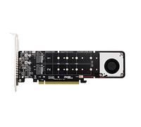 Pqahffowr Double-Sided 4-Disk NVME PCI-E X16 Split Card PCI-E X16 to M.2 M-Key NVME X4SSD Expansion Card Adapter