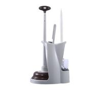 Pqahffowr Floor-Standing Toilet Brush Set Household Bathroom No Dead Corner Cleaning Brush Easy to Clean Toilet Brush Gray