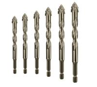 Pqahffowr Four-Flute Sawtooth Eccentric Drill Bit, Multifunction Drill Bit Set, High Hardness Skewed Head Eccentric Drill Bits