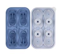 Pqahffowr French Bulldog Ice-Cube Mold, 4 Hole Fun Shapes Frenchie Bull Dog Ice-Cube Tray for Whiskey,Cocktail, Blue 10.9 X 18.1 X 5.2cm