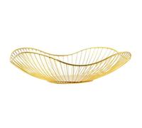 Pqahffowr Fruit Basket Iron Container Bowl Drain Display Home Table Snacks Storage Bread Tray Dwarf Gold
