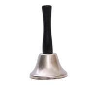 Pqahffowr Gold Steel Hand Bell Loud Call Bell Alarm, Family Loves, Musical Hand Bells, Cow Bells with Stick Grip-B Easy Install