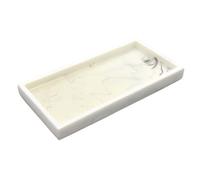 Pqahffowr Marble Pattern Resin Tray Non Slip Rectangular Plate Countertop Bathroom Soap Shampoo Storage Tray Home Decor Easy to Use,White