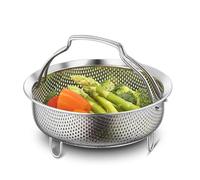 Pqahffowr On-the-Go Instant Steamer Basket with Handles, Perforated Strainer Colander Drying Basket for Fruits & Vegetables 18cm