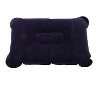 Pqahffowr Outdoor Portable Folding Air Inflatable Pillow Double Sided Flocking Cushion For Travel Plane Hotel Hot Worldwide Dark Blue