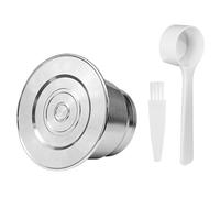 Pqahffowr Refillable Stainless Steel Coffee Capsule,Italian Stainless Steel Coffee Capsule Filter Cup,Powder Filler with Cover A