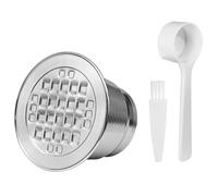Pqahffowr Refillable Stainless Steel Coffee Capsule,Italian Stainless Steel Coffee Capsule Filter Cup,Powder Filler with Cover C