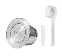 Pqahffowr Refillable Stainless Steel Coffee Capsule,Italian Stainless Steel Coffee Capsule Filter Cup,Powder Filler with Cover B