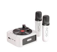 Pqahffowr Retro Bluetooth5.3 Speaker with 2 Microphone 18th Century Phonograph Style Speaker 360° Stereo Sound Vinyl Record A