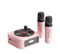 Pqahffowr Retro Bluetooth5.3 Speaker with 2 Microphone 18th Century Phonograph Style Speaker 360° Stereo Sound Vinyl Record D