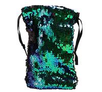 Pqahffowr Sequin Coin Purses Card Key Holder Change Organizer Cute Polka Dot Money Pouch Portable Small Wallets Bag Case Green Black