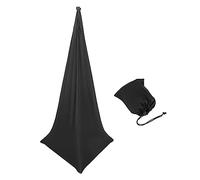 Pqahffowr Speaker Stand Cover, DJ Speaker Stand Tripod Scrim Skirt with Carry Bag, 360 Degree Black Cover for Wedding, Stage Gig