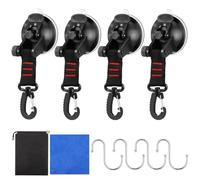 Pqahffowr Suction Cup Anchor 4 Pieces Vacuum Suction Cup with Hooks Outdoor Gear Camping Tarp Accessory Strong Load-Bearing