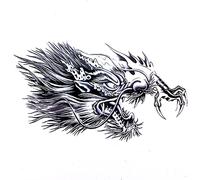 Pqahffowr Temporary Tattoo Large 3D Dragon Head Waterproof Removable Arm Leg Body Sticker