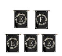 Pqahffowr Type E Garden Flag Double Sided Outdoor Wreath Letters Black Garden Flag Decoration Easy to Use