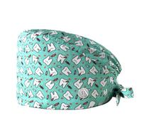 PQCHAOQ Cotton Surgical Hat Adjustable with Button Chef's Hat Work Cap Printed Nurse's Hat Unisex Dust Cap for Men Women (E-04)