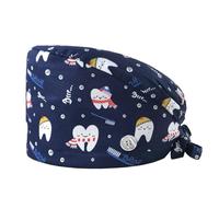 PQCHAOQ Cotton Surgical Hat Adjustable with Button Chef's Hat Work Cap Printed Nurse's Hat Unisex Dust Cap for Men Women (E-19)