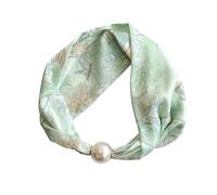 PQCHAOQ Ladies' Magnetic Neck Scarf, Neckerchief for Smart Workwear | No tying needed; selected styles include a separate faux pearl necklace for an easy, polished look at work or every day.