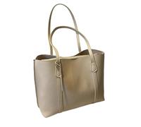 PQCHAOQ Large Tote Bag for Women Rain-Proof Work Bag with 15.6" Laptop Compartment Multi-Pocket Organiser Commuter Bag Office (Beige)