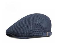 PQCHAOQ Mens Newsboy Cap Breathable Mesh Flat Caps Adjustable Driving Hat Fashion Gatsby Hat Beret Hat for Spring Summer Outdoor (UK, Alpha, One Size, Navy)
