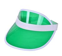 PQCHAOQ Retro 80s Neon Sun Visor Hat | Unisex Adjustable Headband for Golf, Running, Festivals, UV Protection Lightweight (Green)