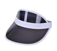 PQCHAOQ Retro 80s Neon Sun Visor Hat | Unisex Adjustable Headband for Golf, Running, Festivals, UV Protection Lightweight (Black)