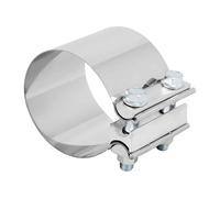 PQCORBE 2.0" 2.25" 2.5" 2.75" 3.0" 4.0" 4.5" 40-83mm Exhaust OD Pipe Sleeve Coupler Pipe Clamp Tube Stainless Steel Clamp Exhaust Tail Pipes(50mm)