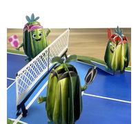 PQDGlobal 3D Pickleball Popup Card - Funny Handmade Paper Art with Four Pickles Playing for Birthday, Anniversary, Christmas, Father’s Day - Unique Gift for Him, Her, Pickleball Players & Fans