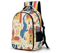 PQERFOSJD Travel Backpack Unisex Daypack Shoulder Bags Element Patterns Bookbag For Boys And Girls