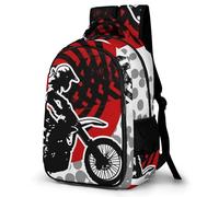 PQERFOSJD Travel Backpack Unisex Daypack Shoulder Bags Motocross Motorbike Athlete Bookbag For Boys And Girls