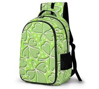 PQERFOSJD Travel Backpack Unisex Daypack Shoulder Bags Patrick's Day Shamrock Leaves Pattern Bookbag For Boys And Girls