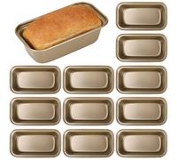 PQHIQ 12 Pack Loaf Tins, Non Stick Carbon Steel Bread Tins and Loaf Pans for Baking Baking Flawless Cakes, Loaves, and Banana Bread 16 x 9 x 5 cm