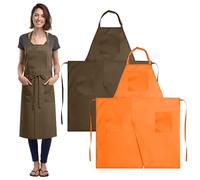 PQHIQ 2 Pcs Split Leg Pottery Apron Adjustable, Full Coverage Potters Ceramics Apron, Cotton Canvas with Pockets Artists Apron for Women Men