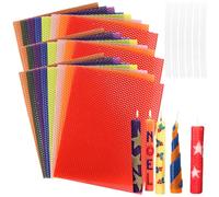 PQHIQ 24 Pack Beeswax Candle Making Kit, 12 Colours Natural Beeswax Sheets with Wicks, Make Your Own Rolling Candles DIY Craft Kit for Beginners Adults Kids, 20 x 25 cm