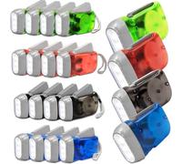 PQHIQ 24 Pack Hand Crank Flashlight LED Dynamo Torch for Emergency Camping | Emergency Flashlight for Camping, Travel and Kits Hand Crank Charging Works Without Batteries