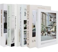 PQHIQ 6 Pack Faux Books Decorative Art & Design Themed Fake Books with Hardcover, Aesthetic Bookshelf Decor Ornaments for Shelves, Home Living Room, Coffee Table, Bedroom, Cafe Book Shelf Decorations