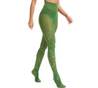 PQJSJDR Women's Sexy Green Leaf Tights Female Villain Halloween Costume Accessories leaves Leggings 100D Poison Vine Tights Stockings High Waist 90-160lb, Green, 1-2