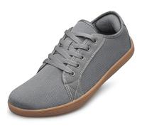 PQKDM Barefoot Shoes Mens Womens Trainers Wide Toe Box Sneaker Trail Running Shoes Unisex Walking Outdoor Grey Size 9
