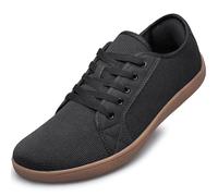 PQKDM Mens Womens Wide Barefoot Trainers Outdoor Unisex Trail Running Minimalist Walking Shoes Zero Drop Sole Lightweight and Breathable Black Size 10.5